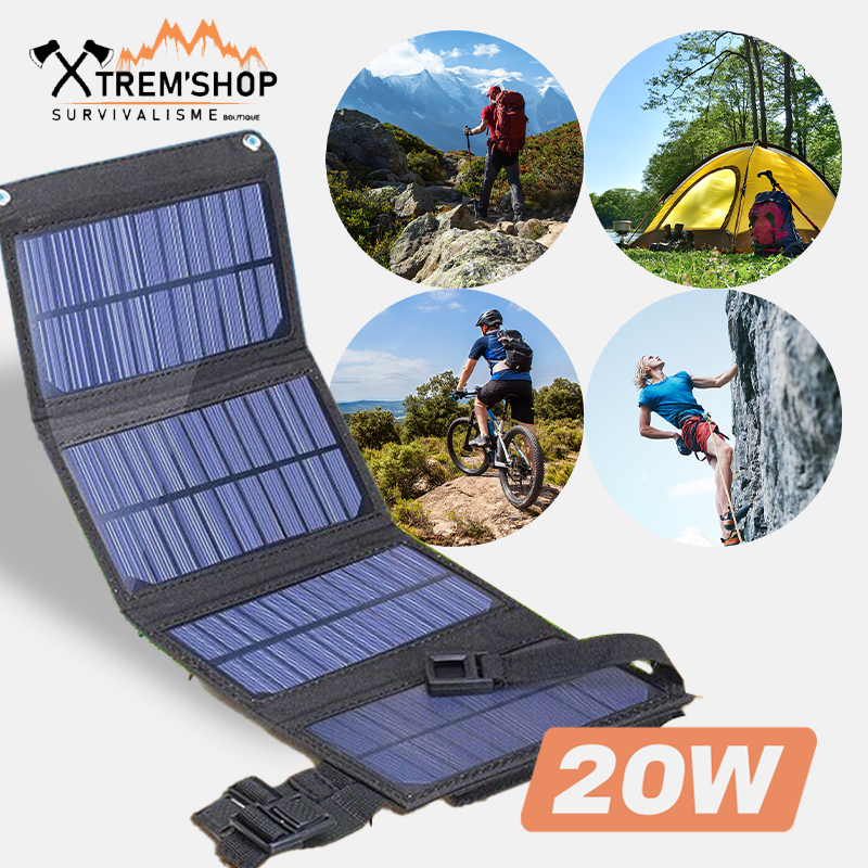 panneaux solaires outdoor dépliés au soleil