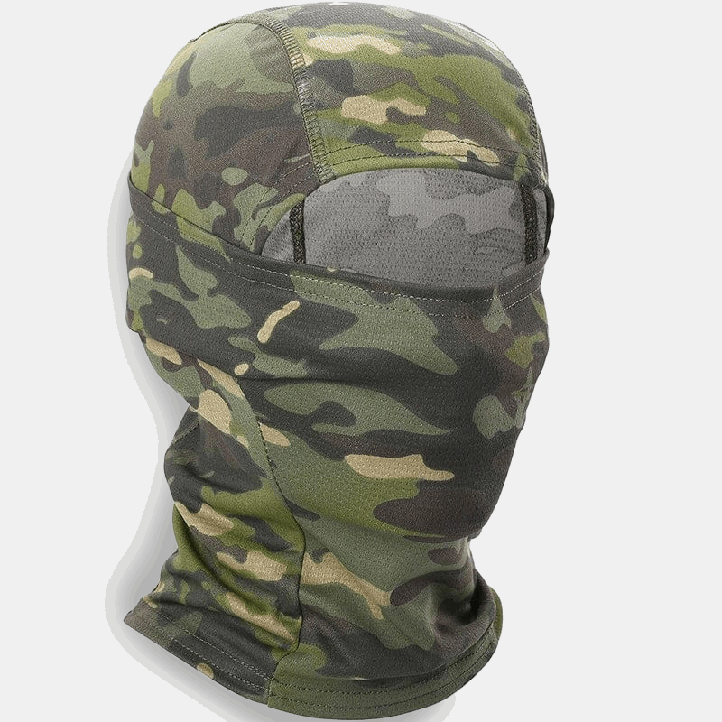 cagoule camouflage multifonction vue arrière détaillée