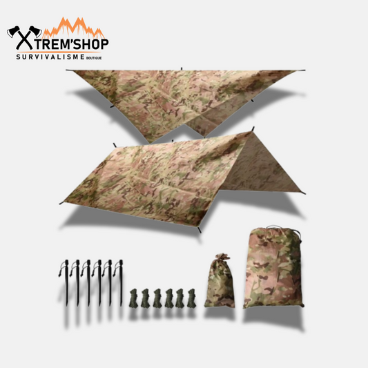 Abri camouflage de survie