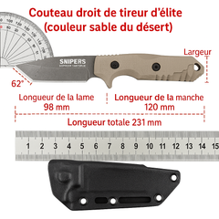 couteau à lame fixe avec étui