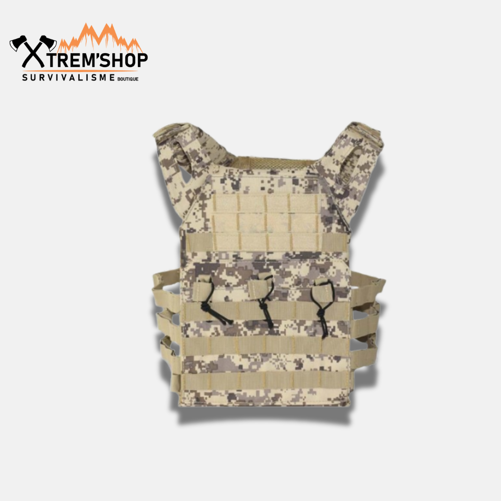 gilet tactique camouflage désert molle vue de face
