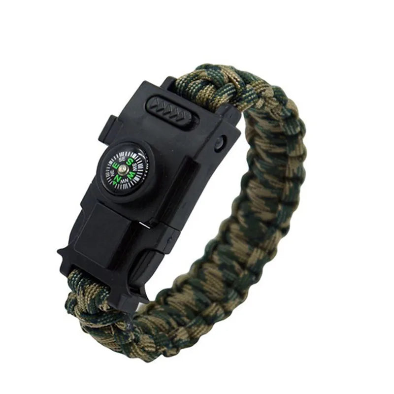 bracelet paracorde de survie coloris noir et rouge