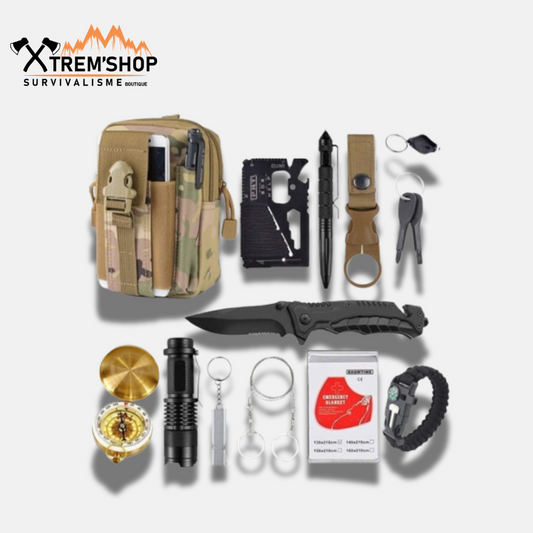Kit de survie camo 13 en 1 complet