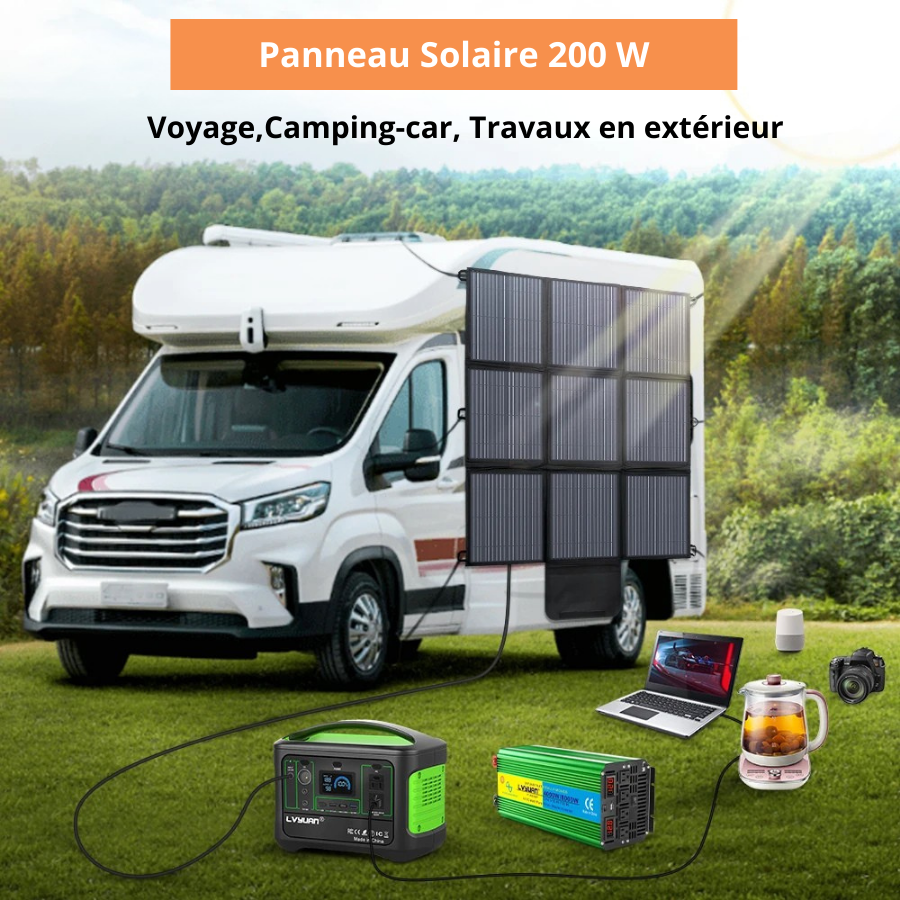 générateur solaire pliable foval déplié au soleil