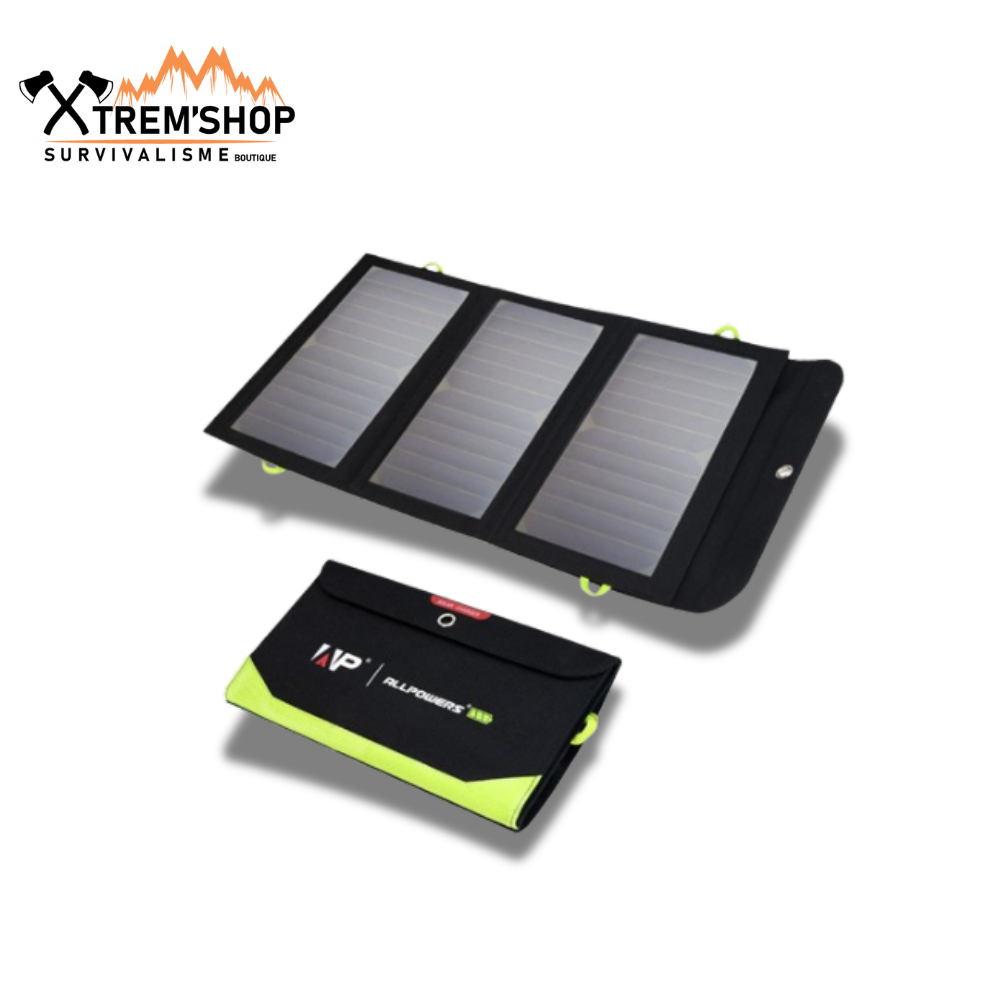panneau solaire nomade allpowers déplié au soleil