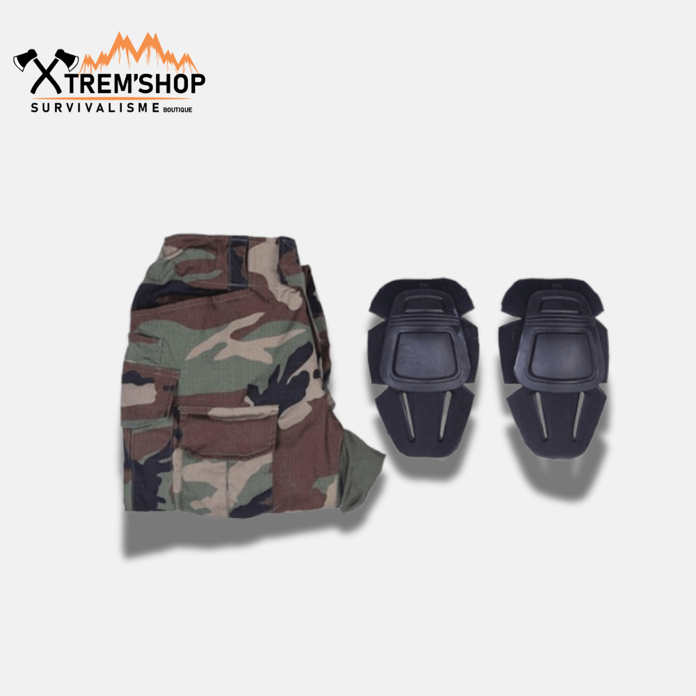 pantalon camouflage militaire de survie vue de dos