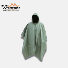 poncho imperméable camouflage de survie vue de dos