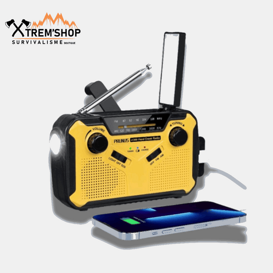 Radio de survie outdoor solaire 3000 mAh avec lampe intégrée