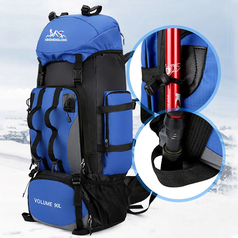 Sac à dos de randonnée 90L imperméable sangles réglables