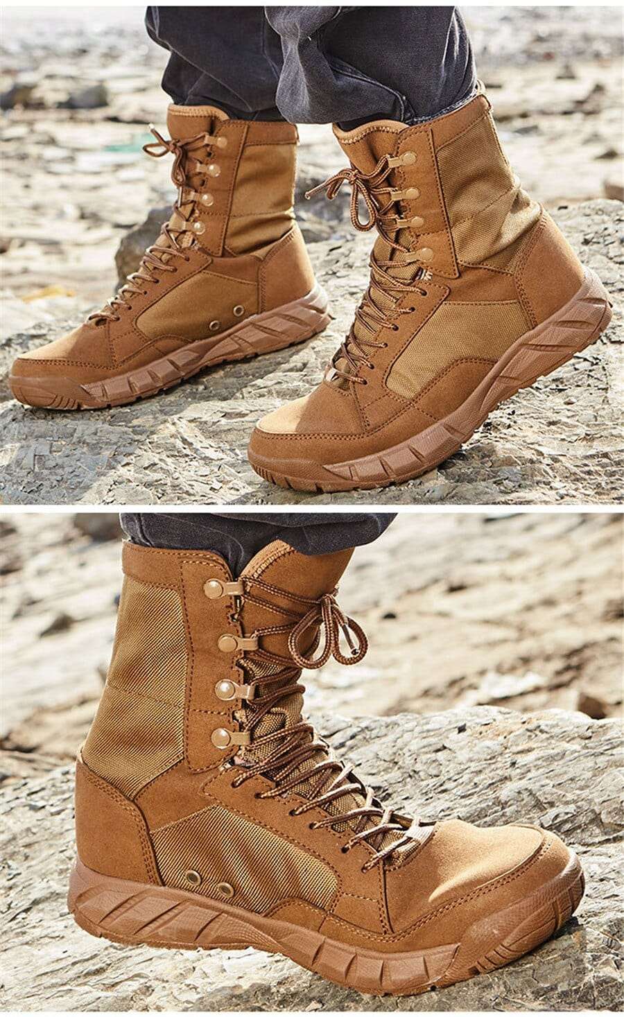 chaussure de randonnée marron suédine vue d'ensemble