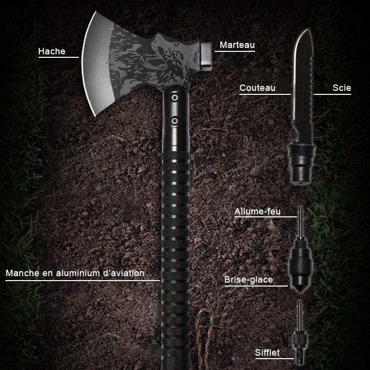 haches de survie multifonction hx lame en acier