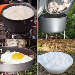 kit de cuisine trekking popote empilée