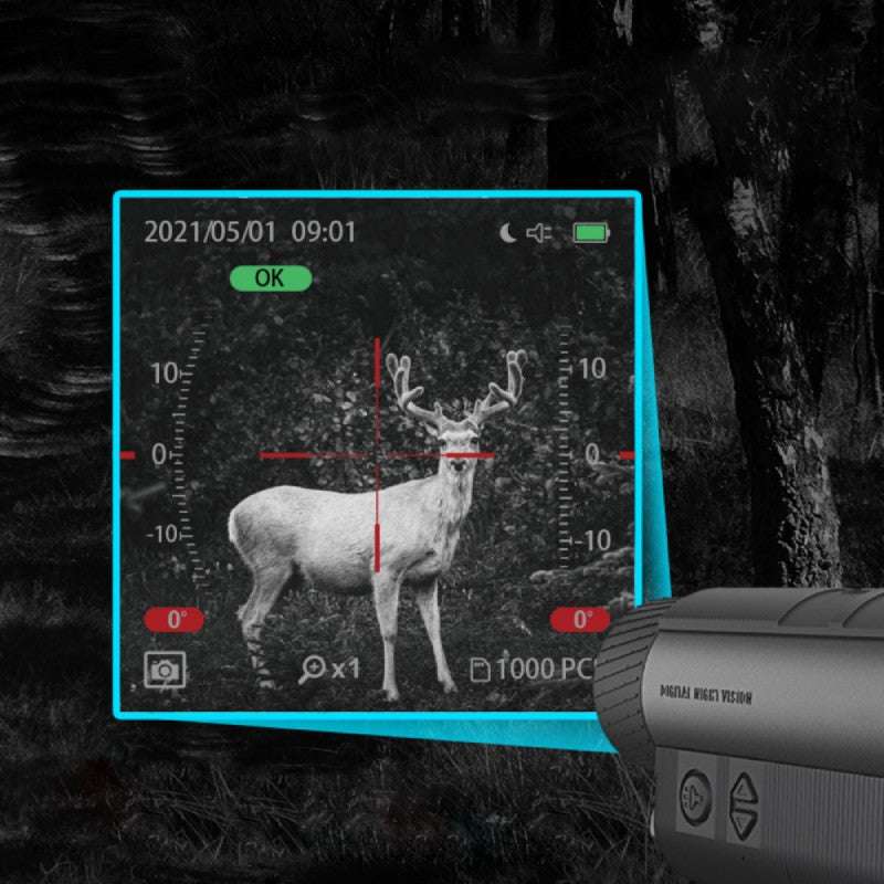 monoculaire vision nocturne chasse nv500 vue de trois quarts