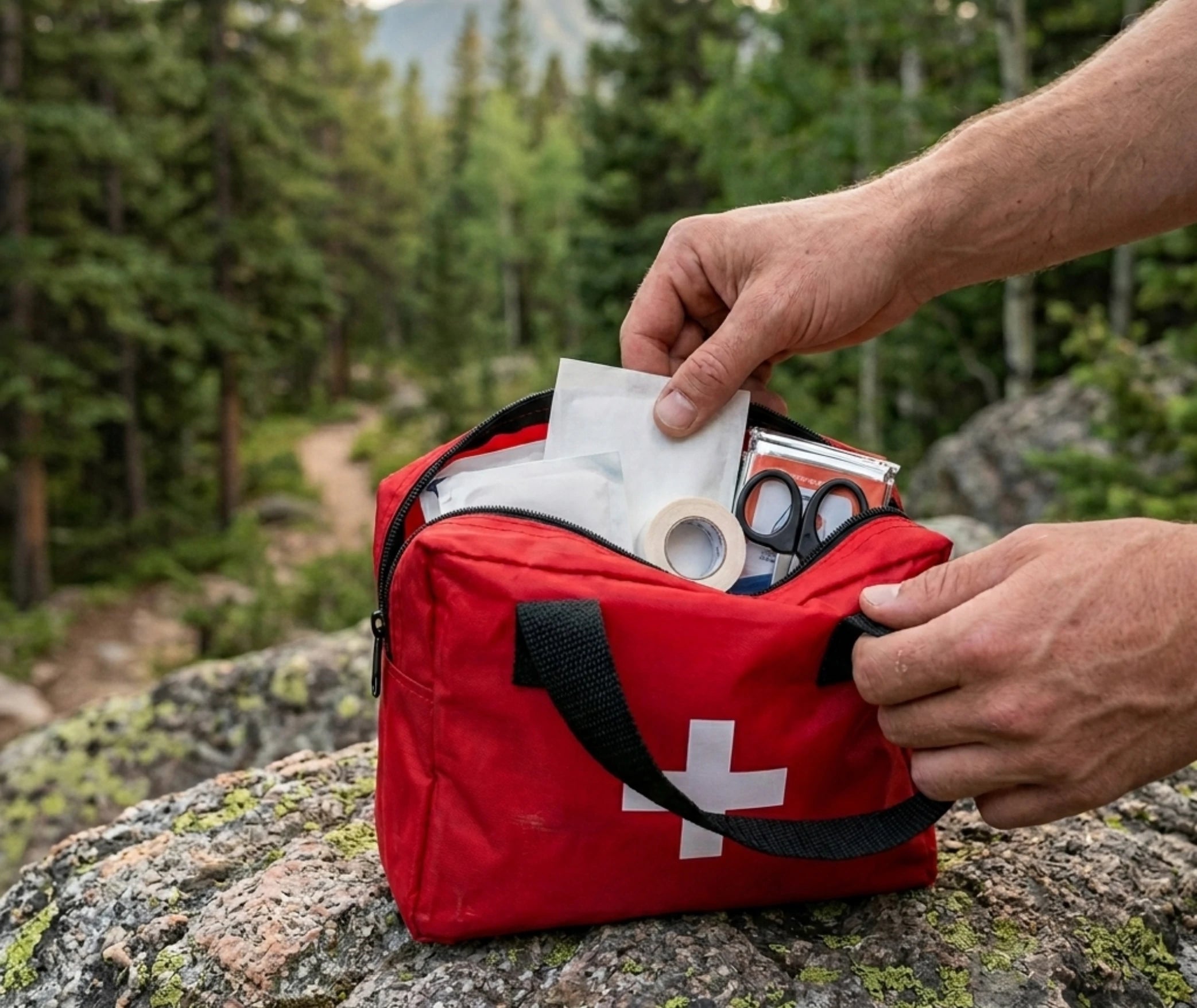 pochette de survie portée en situation