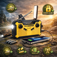Radio de survie solaire 3000 mAh coloris jaune