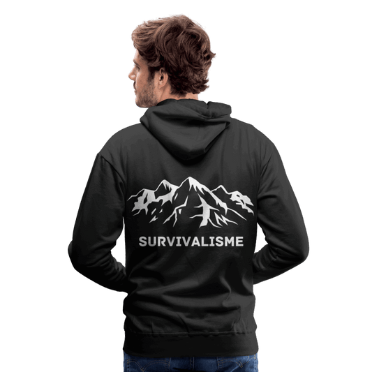 sweat-shirt à capuche survivalisme homme coloris noir face