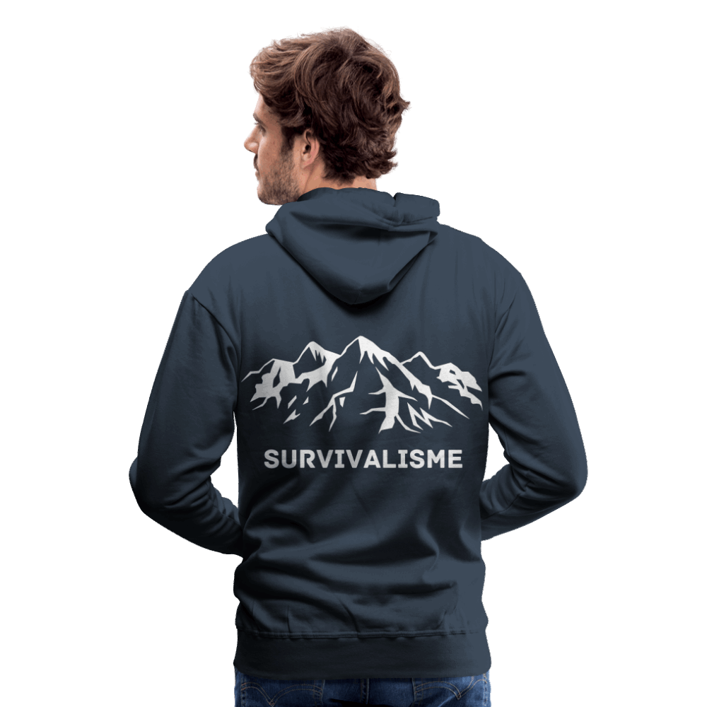 sweat-shirt à capuche survivalisme homme coloris marine face