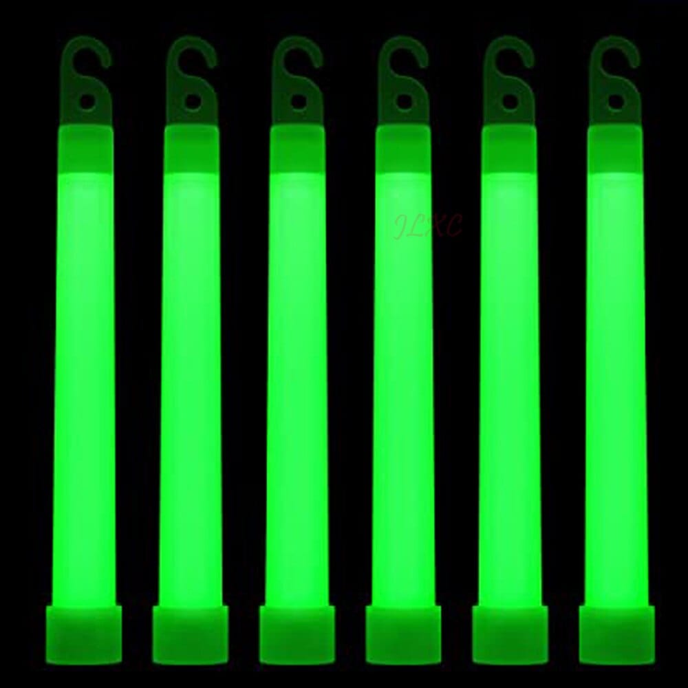 10 bâtons fluorescents de survie coloris variés