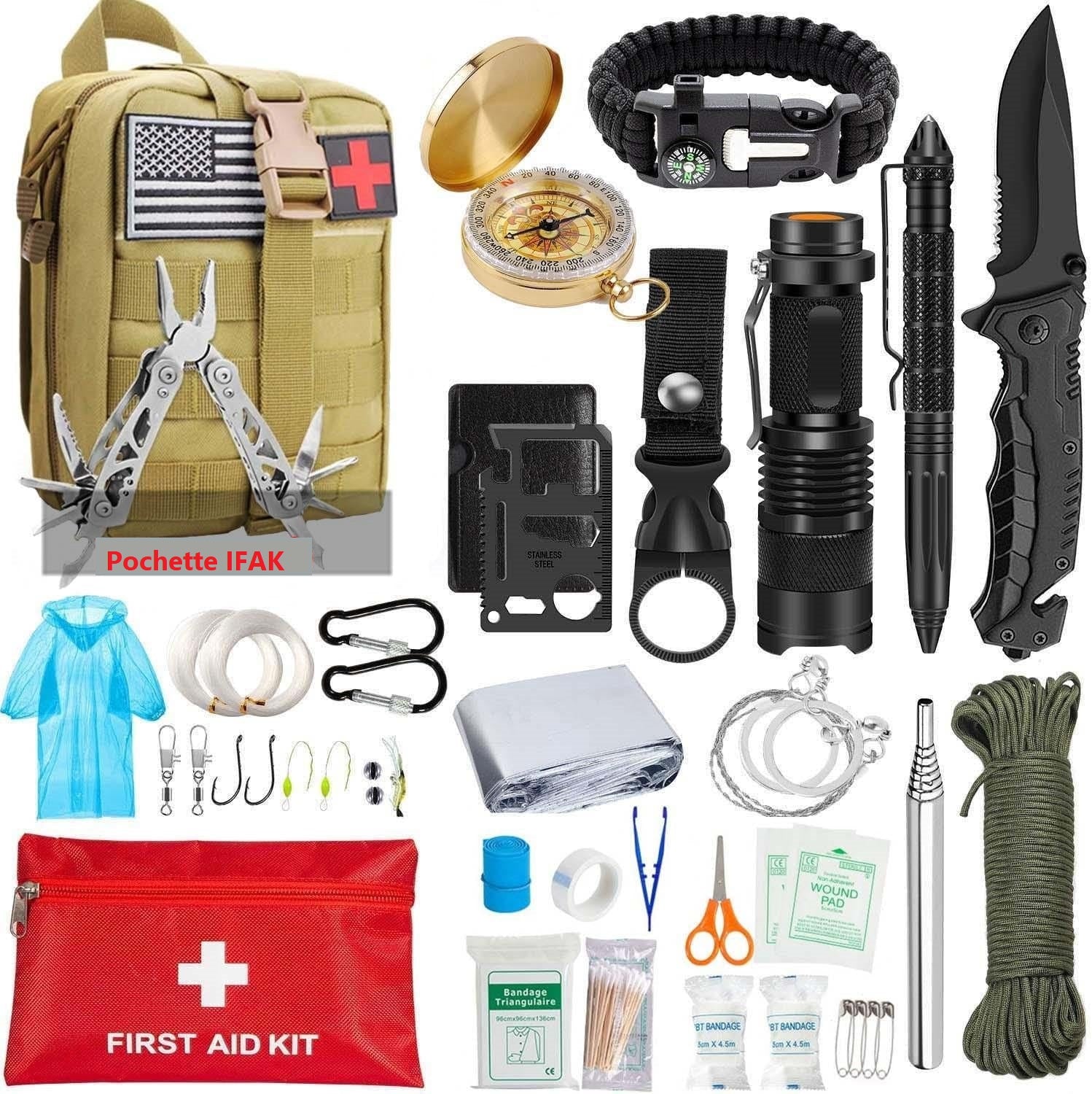 Kit de survie premier secours trousse médicale