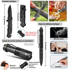 Kit de survie camping vue d'ensemble