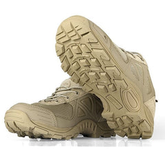 chaussure de trekking coloris sable vue de profil