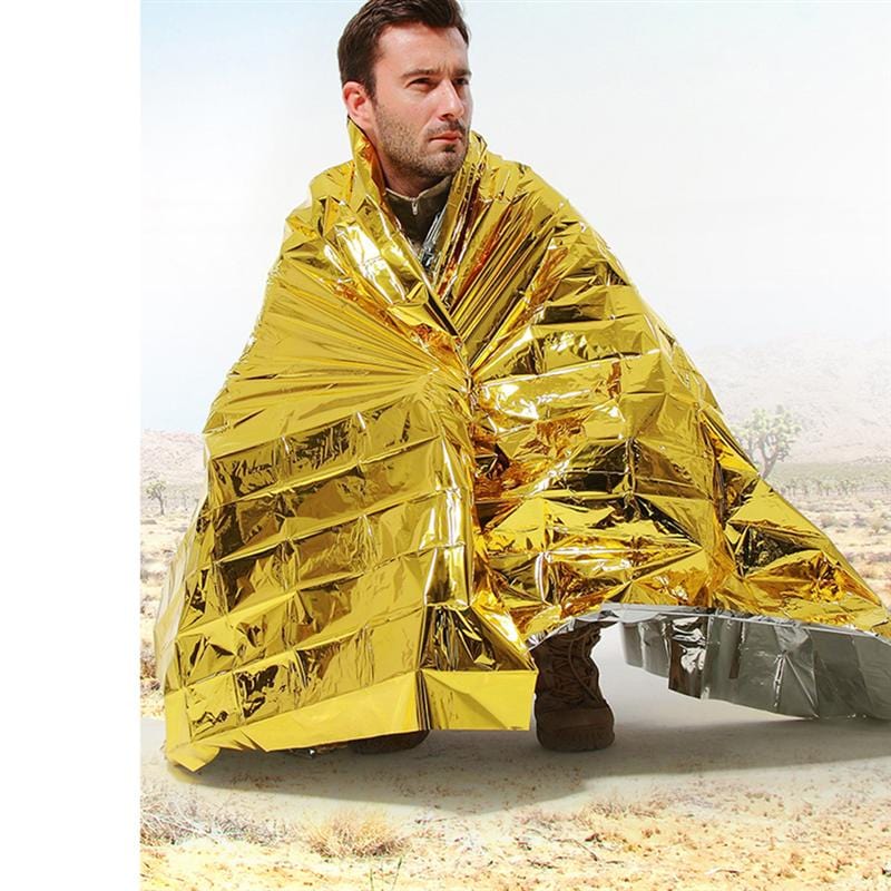 couverture de survie isotherme déployée