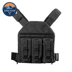 gilet tactique noir de sécurité vue latérale