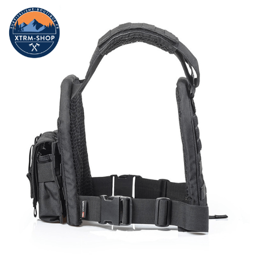 gilet tactique noir de sécurité vue de dos