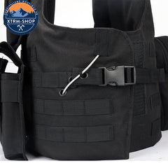 gilet tactique noir souple vue d'ensemble