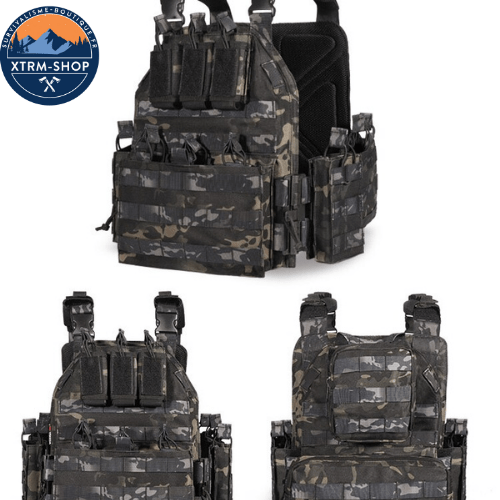 gilet tactique police coloris camouflage noir