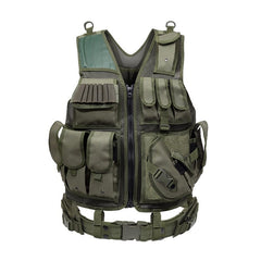 gilet tactique sans manche kaki détail des poches molle
