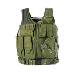gilet tactique sans manche militaire coloris vert