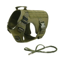 Harnais chien avec laisse vert taille S