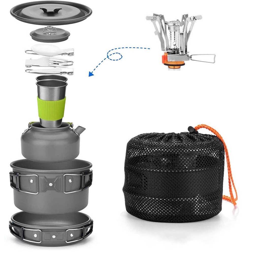 kit de cuisine aluminium militaire popote empilée