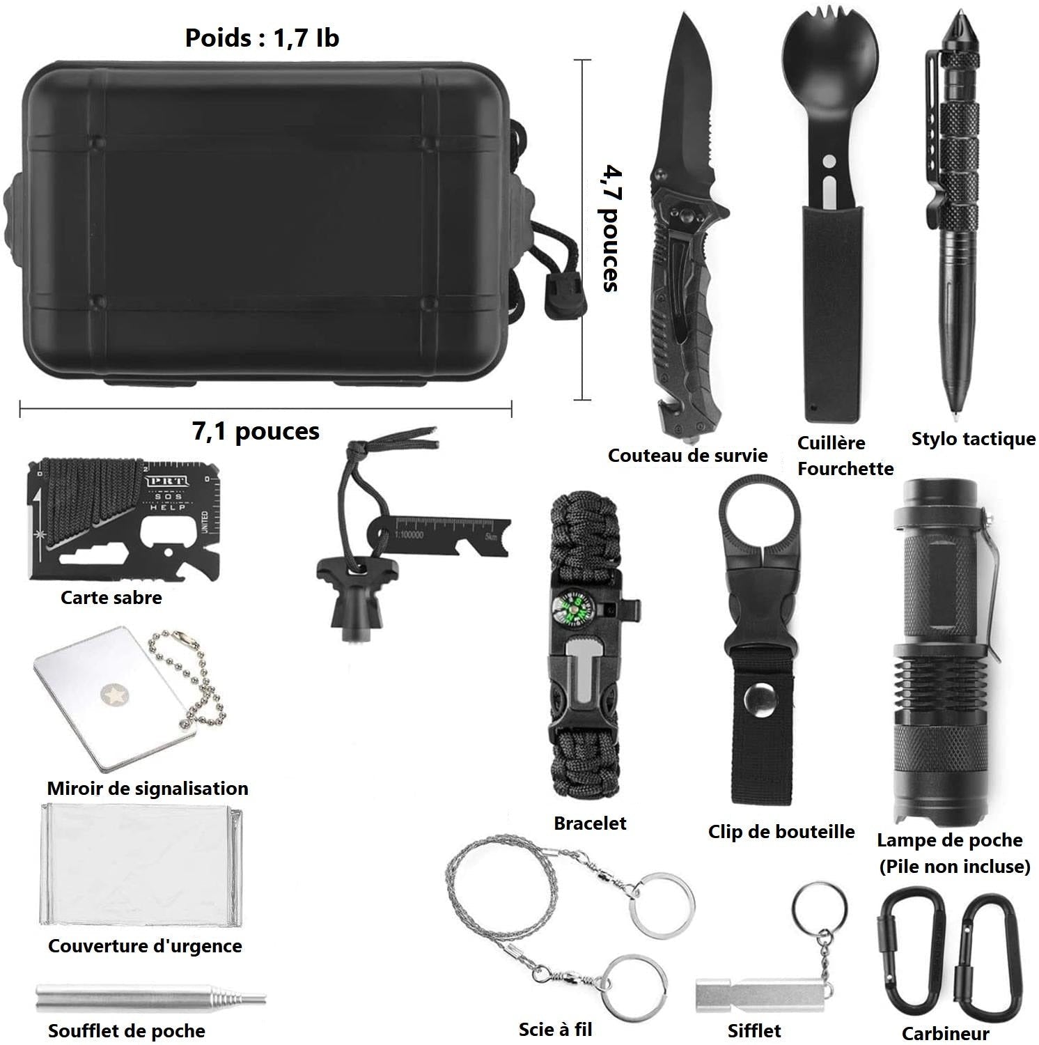 Kit de survie avancé en situation outdoor
