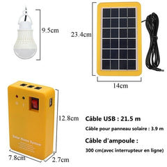 kit lumière solaire de camping vue d'ensemble