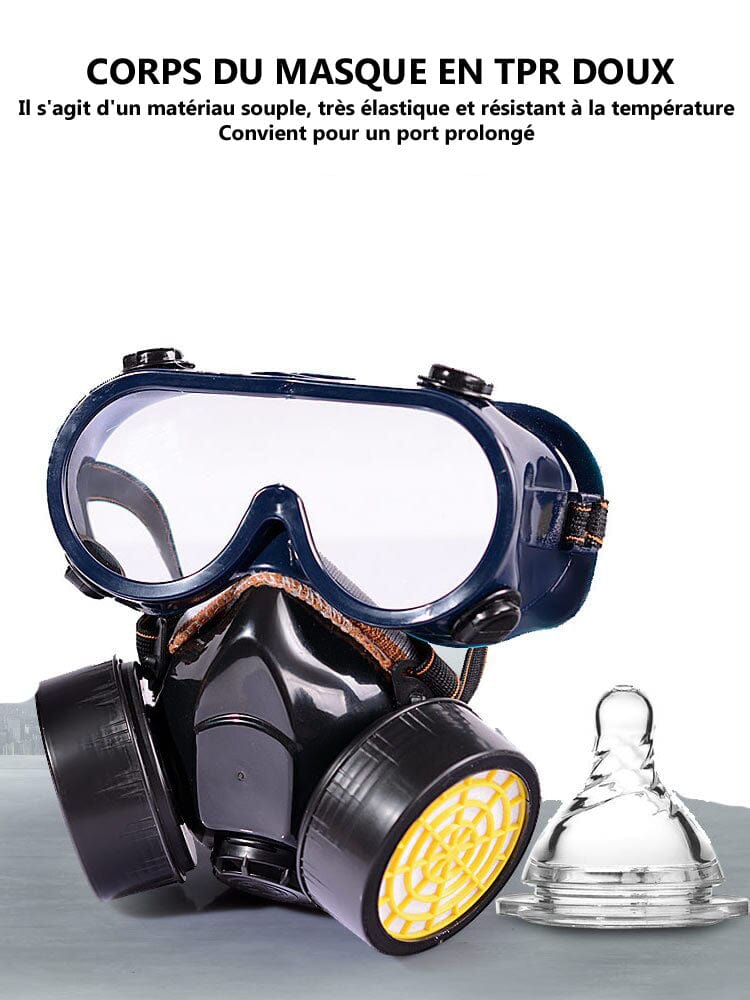 masque à gaz de survie vue de profil