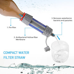 Paille filtrante eau d'urgence vue d'ensemble