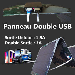 Panneau solaire de randonnée en charge d'appareil