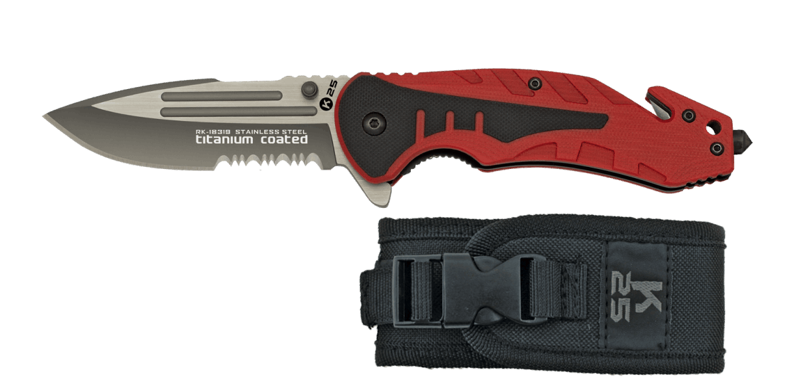 couteau pliant tactique k25 manche détaillé