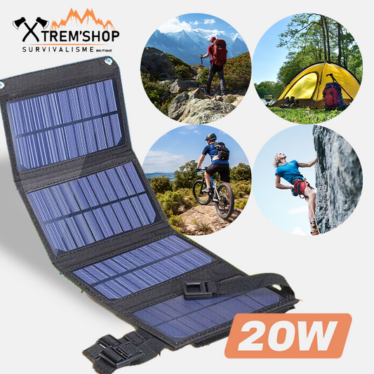 panneaux solaires outdoor dépliés au soleil