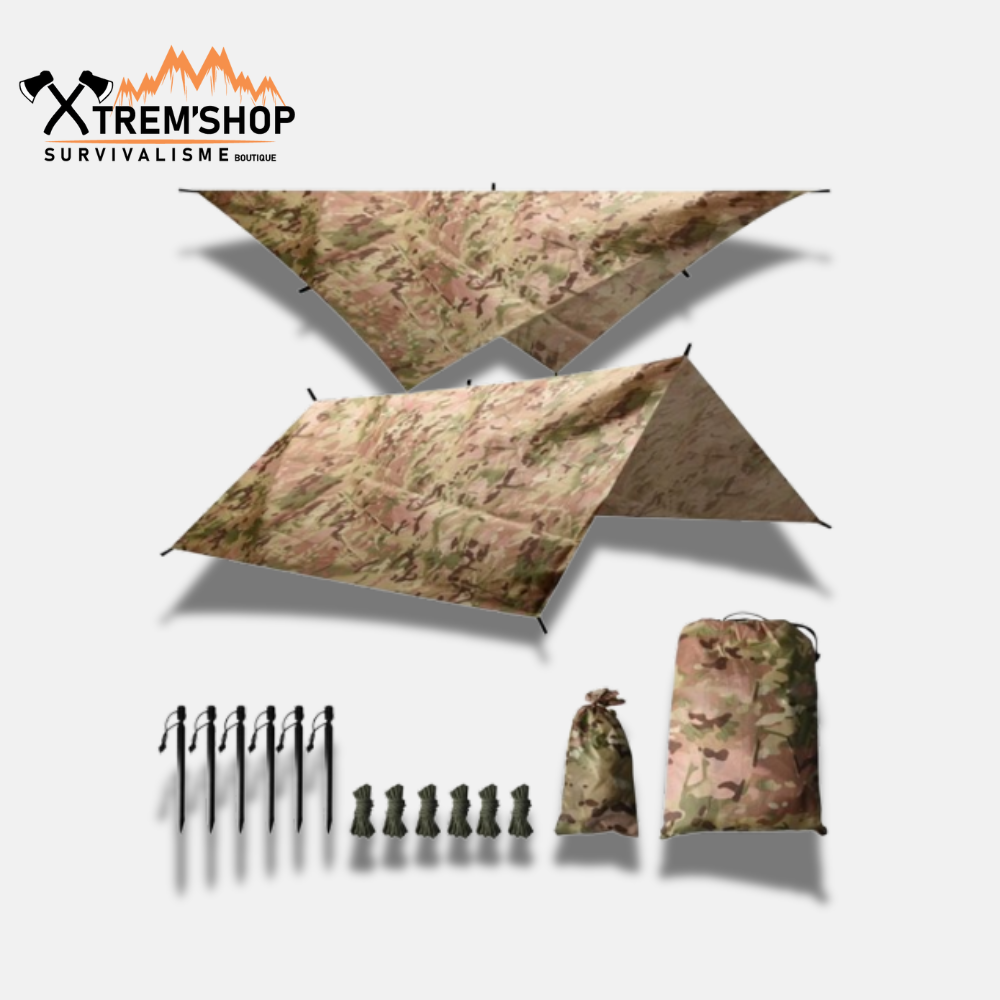 Abri camouflage de survie