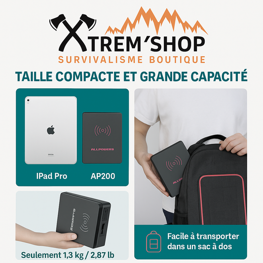 batterie externe allpowers solar powerbank vue de profil