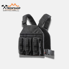 gilet tactique noir de sécurité vue de face