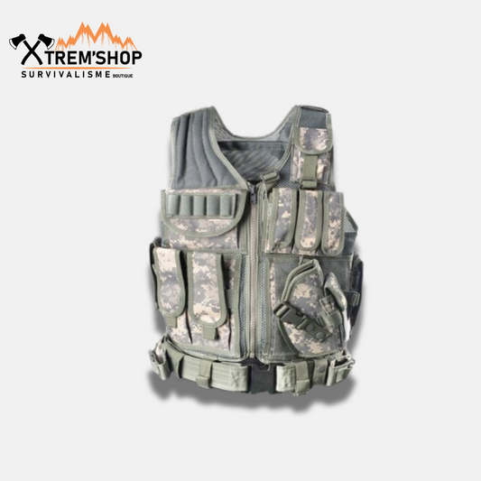 gilet tactique sans manche militaire vue de face