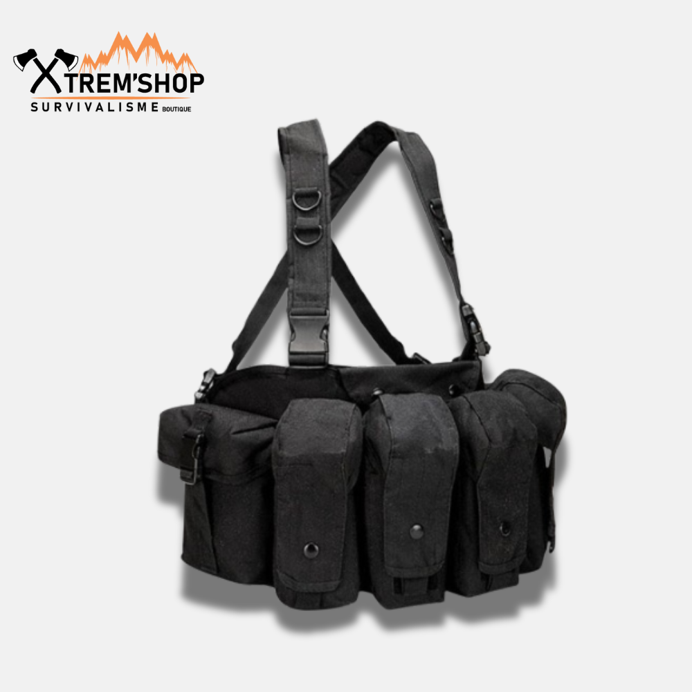 gilet tactique de combat vue de trois quarts