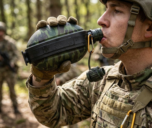 gourde militaire silicone en situation