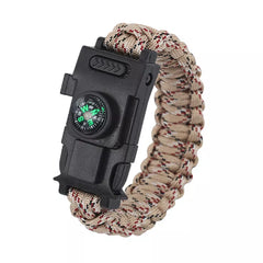 bracelet paracorde de survie coloris marron