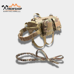 harnais tactique camouflage pour chien vue de face