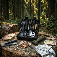 kit de survie bushcraft hero premium fond sombre